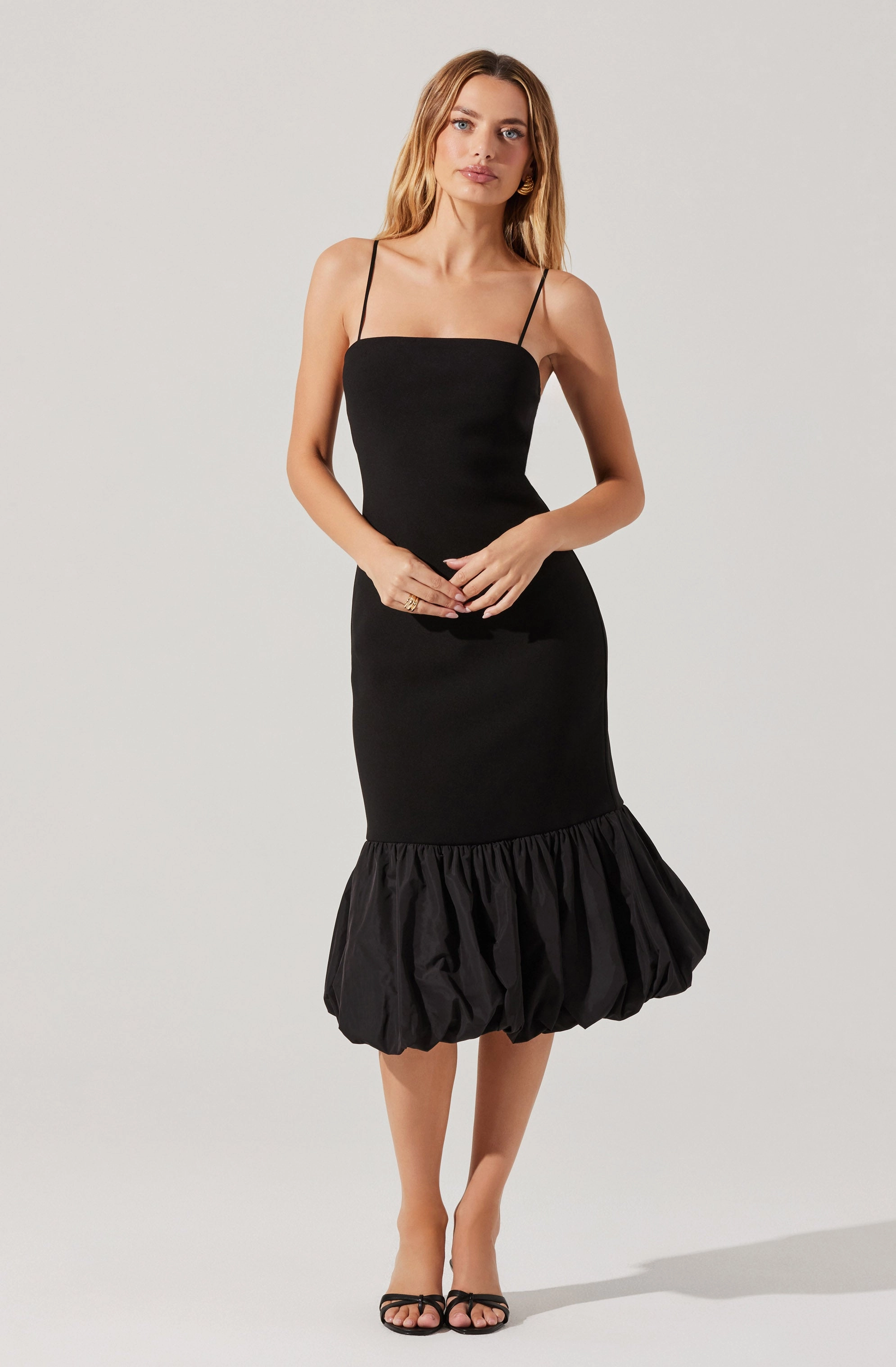 Front Ruffle Brittnea Dress in Black