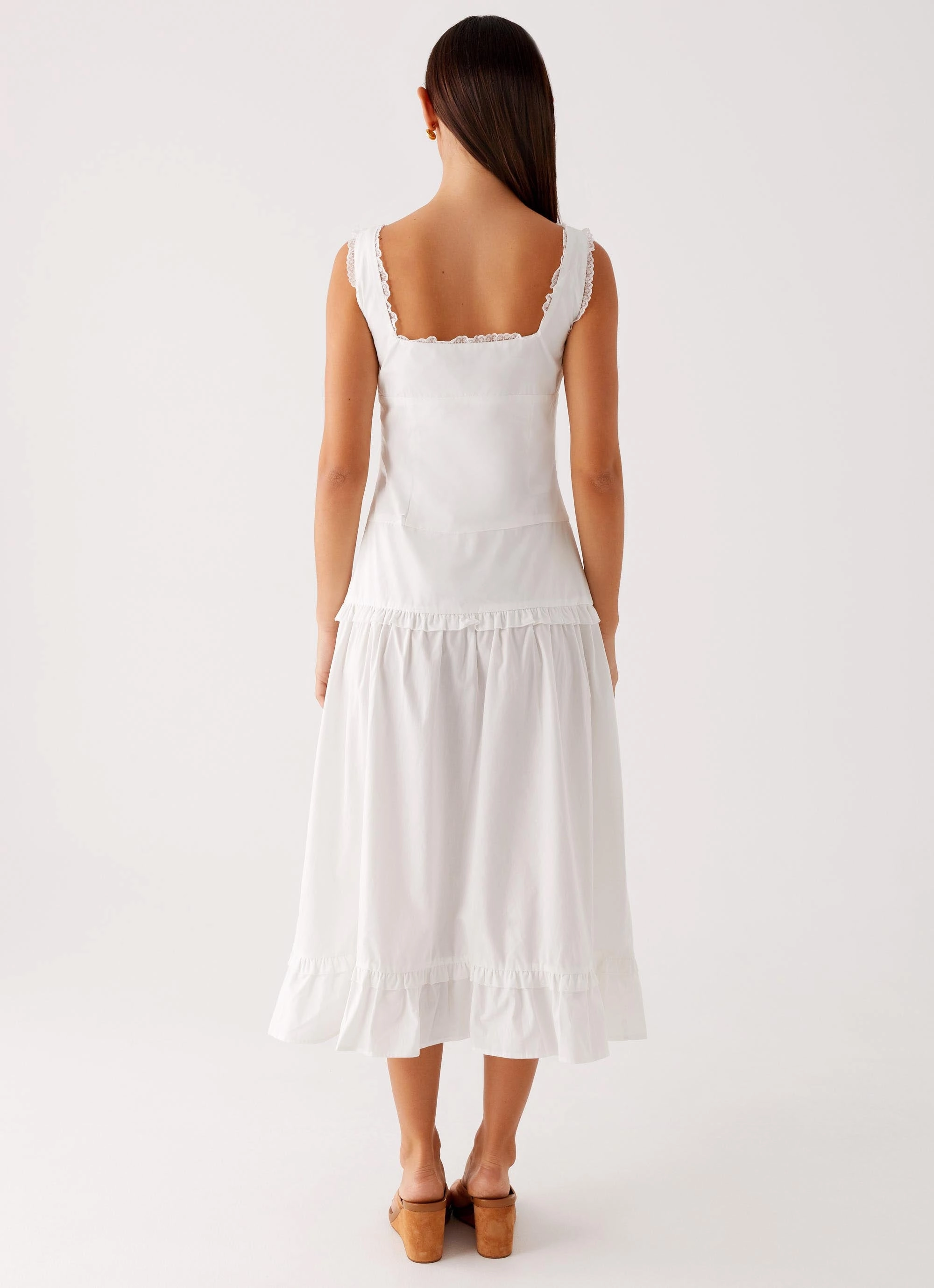Quinn Midi Dress - White Stain-Resistant