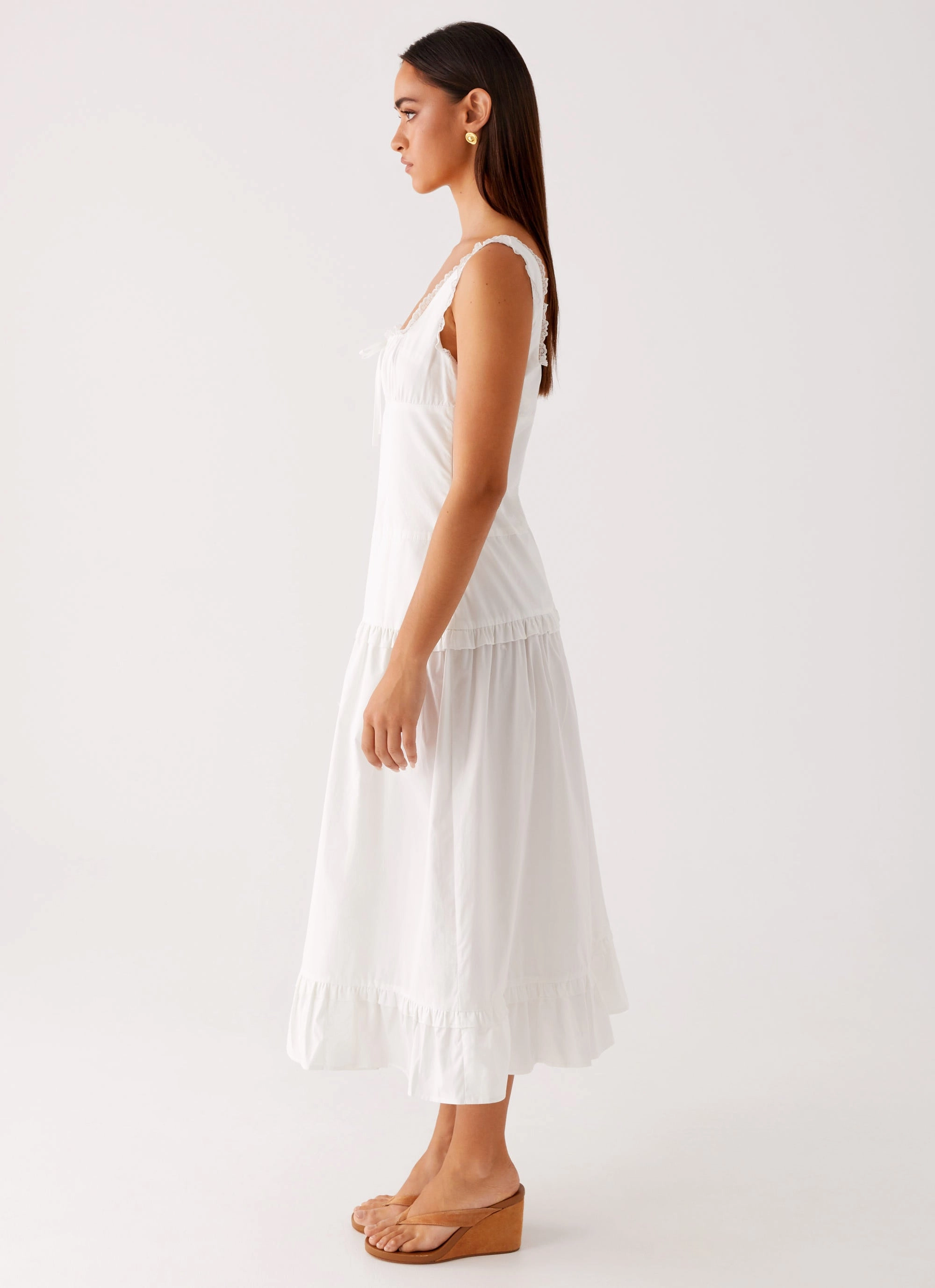 Quinn Midi Dress - White Ombre-Effect Sophisticated Fit