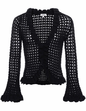 L'Agence Solaris Crochet Cardigan Wrinkle Free Material