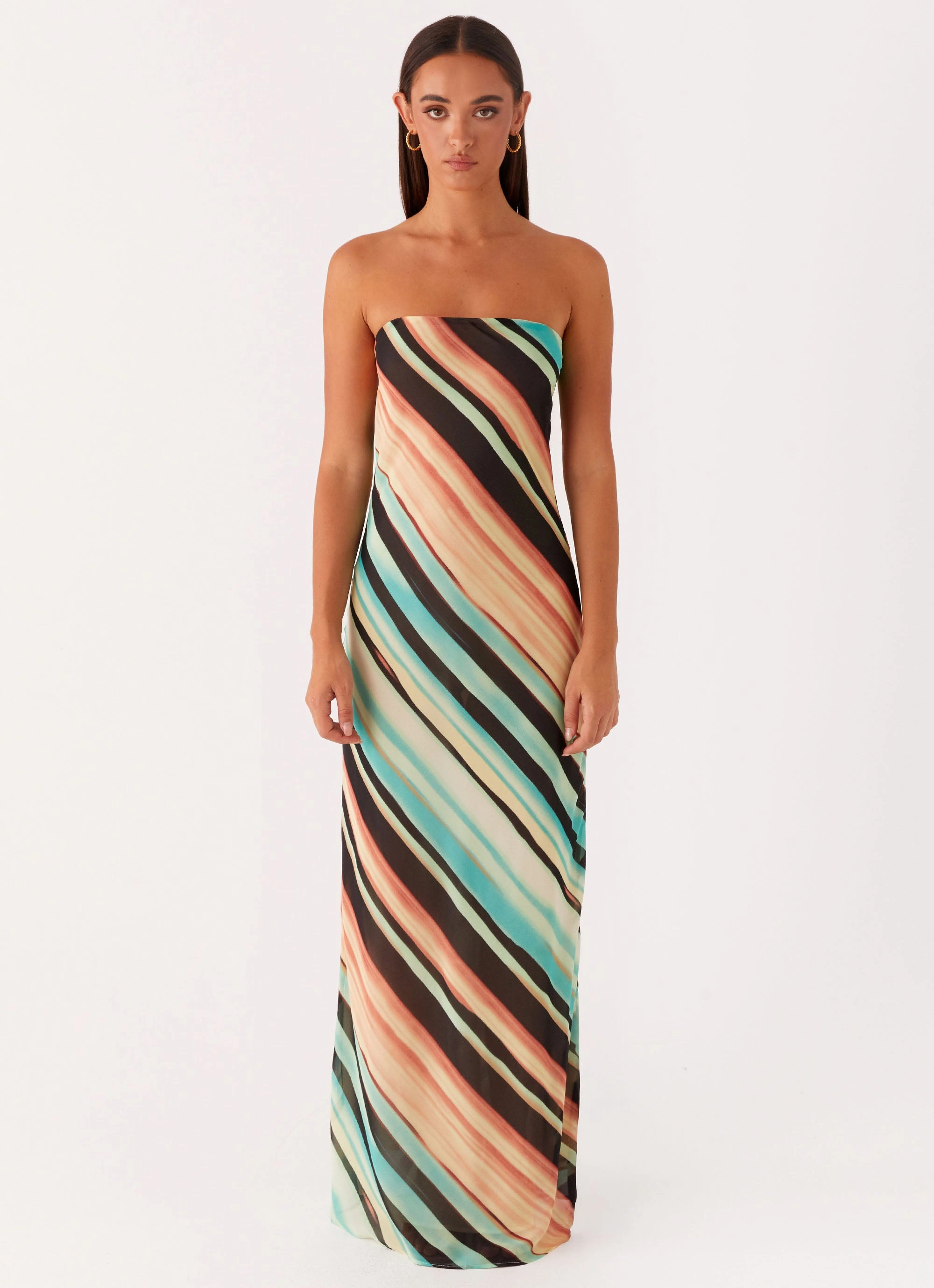 Pleat Breeze Classic Wardrobe Piece Como Maxi Dress - Stripe
