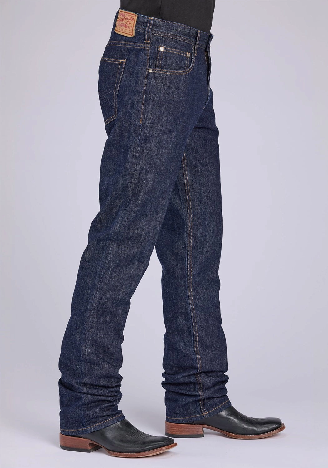 Stetson Mens 1210 Straight Fit X Blue 100% Cotton Jeans Minimalist Pocket Layout Simple Outfit