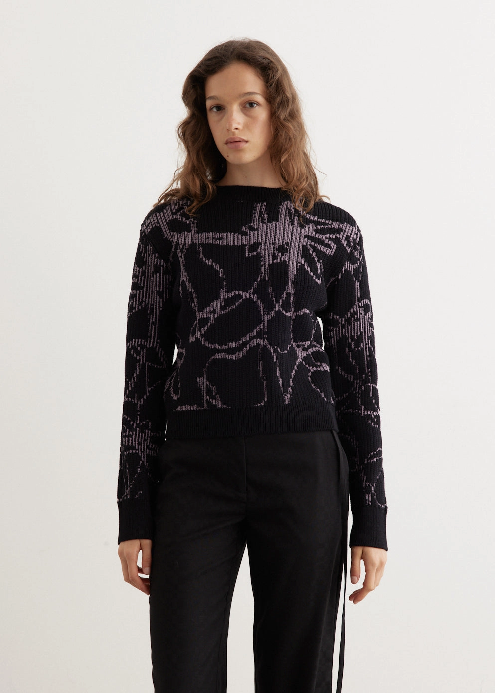 ZeroWaste Knitting Technique Analog Intarsia Crew Sweater