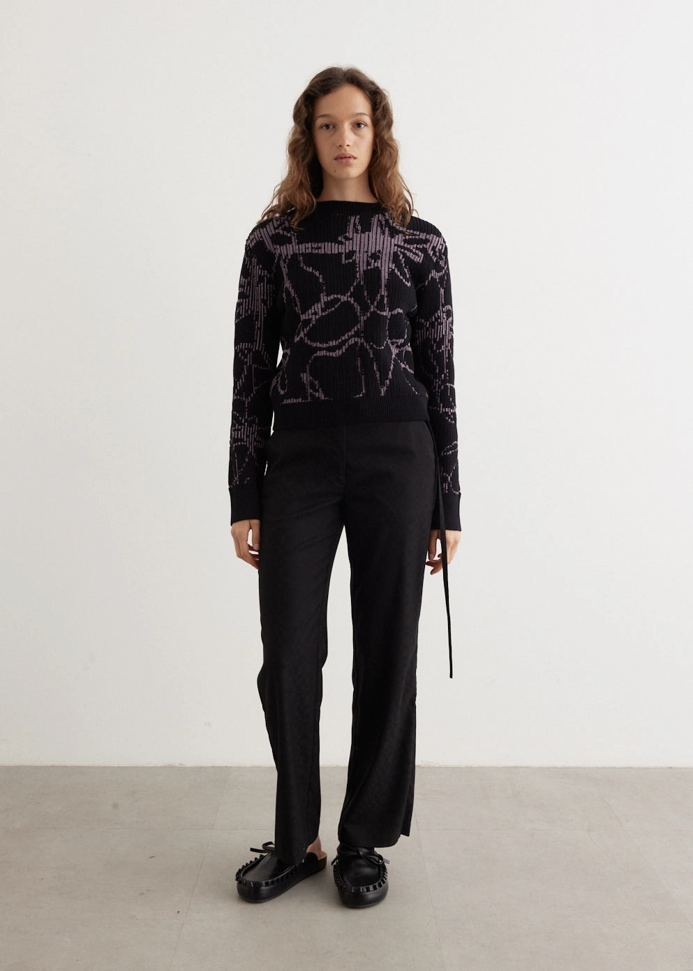 Odor Resistant Blend Analog Intarsia Crew Sweater