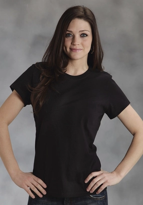 Ouray Womens Black 100% Cotton USA S/S Crew T-Shirt Snag Resistant Fabric