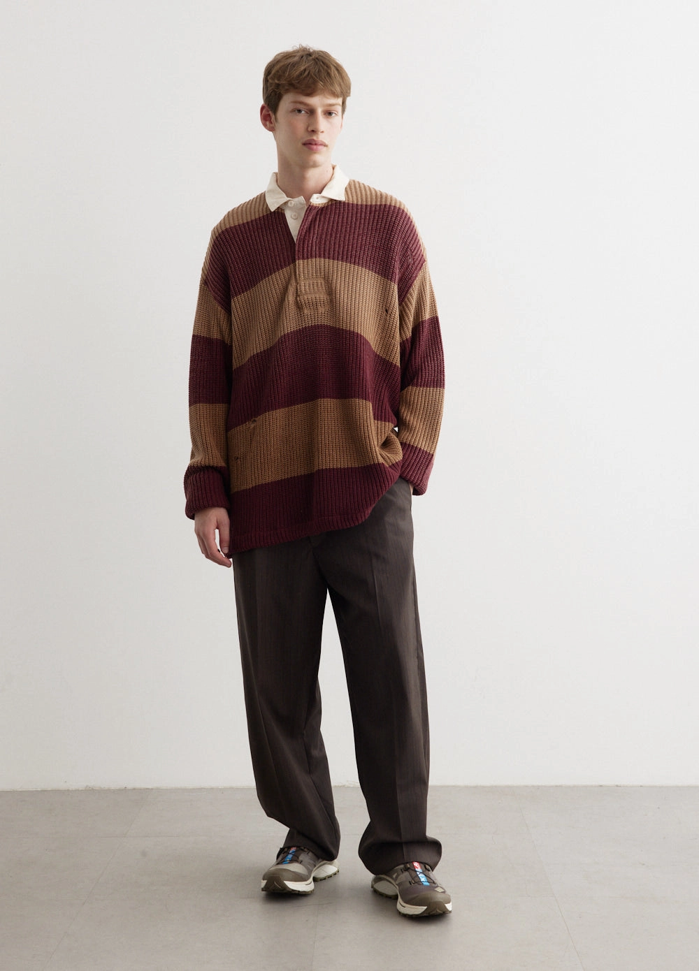 Natural Fiber Composition FineGauge Knit 5G Cotton Knit Rugger Shirt