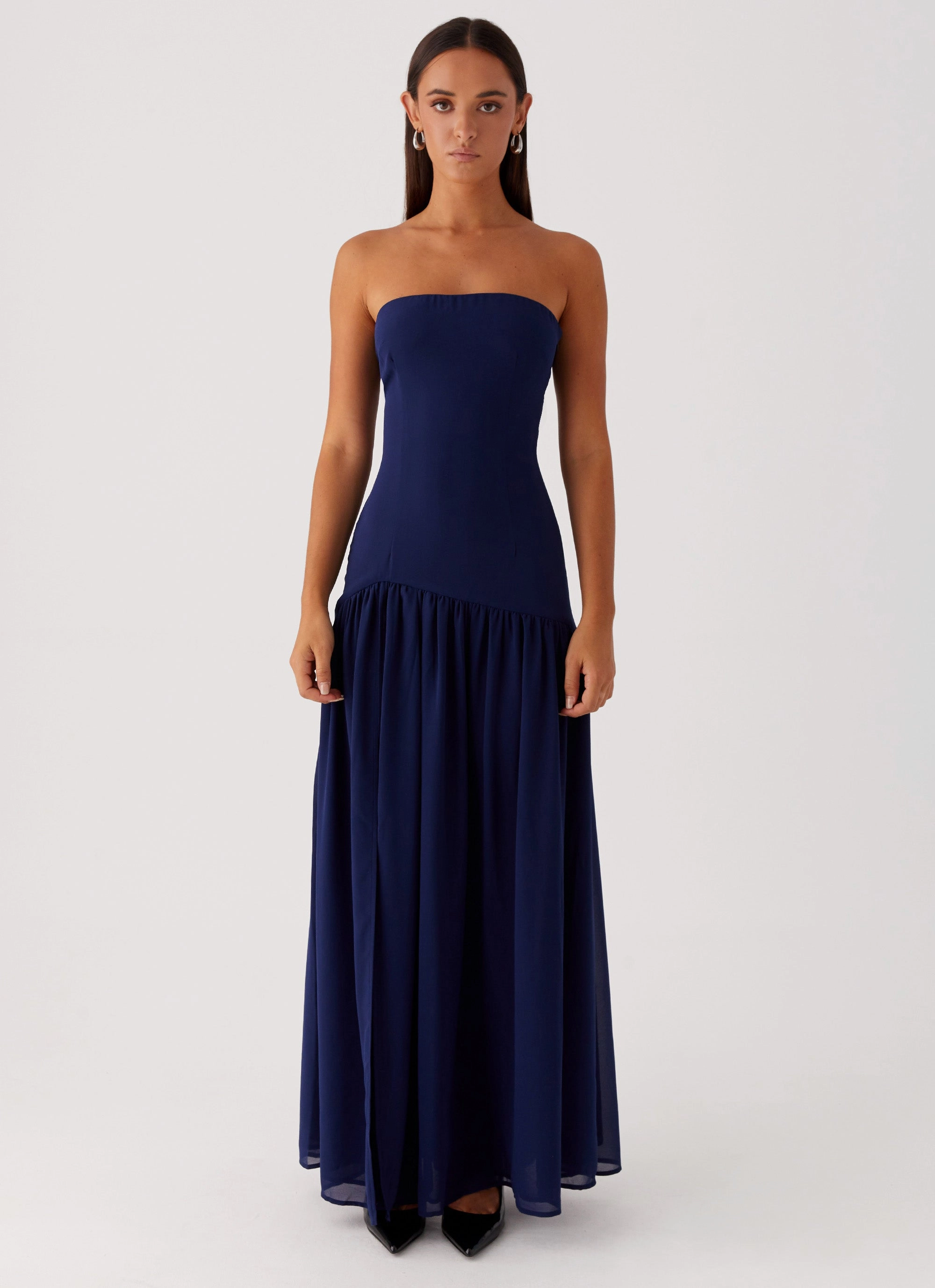 Eden Strapless Maxi Dress - Navy Fall Style