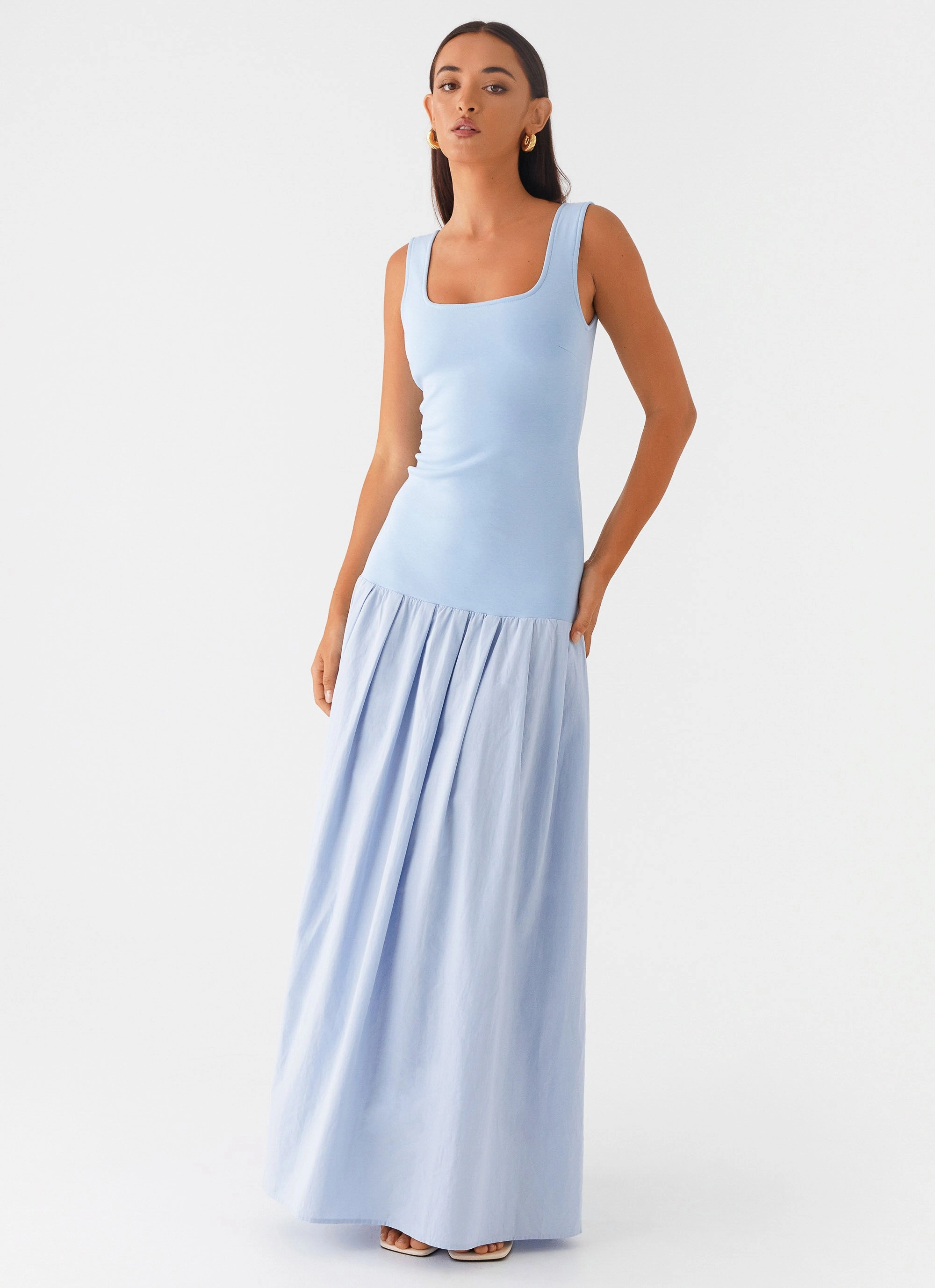 Jaxon Maxi Dress - Blue Sleek and Flattering