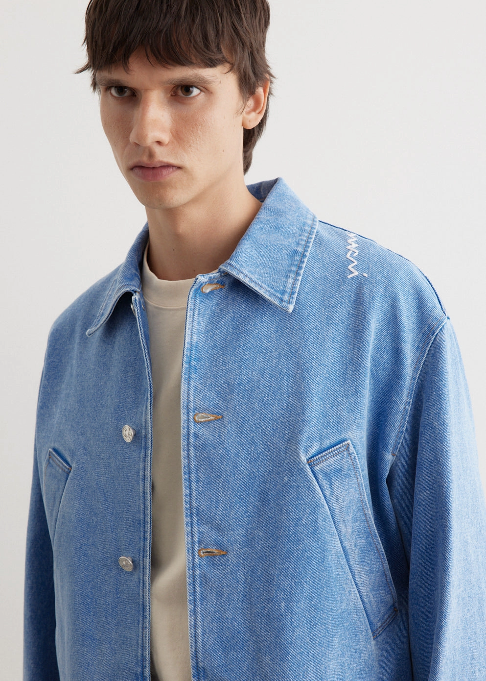 Bleached Denim Jacket Durable Color Retention