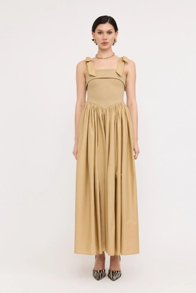 Matte-Lining Phoebe Upper Knit Maxi Dress in Khaki