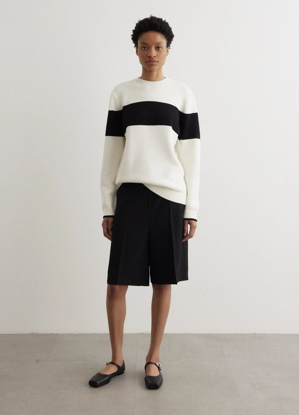 Biodegradable Fiber Blend Contrast Stripe Knit