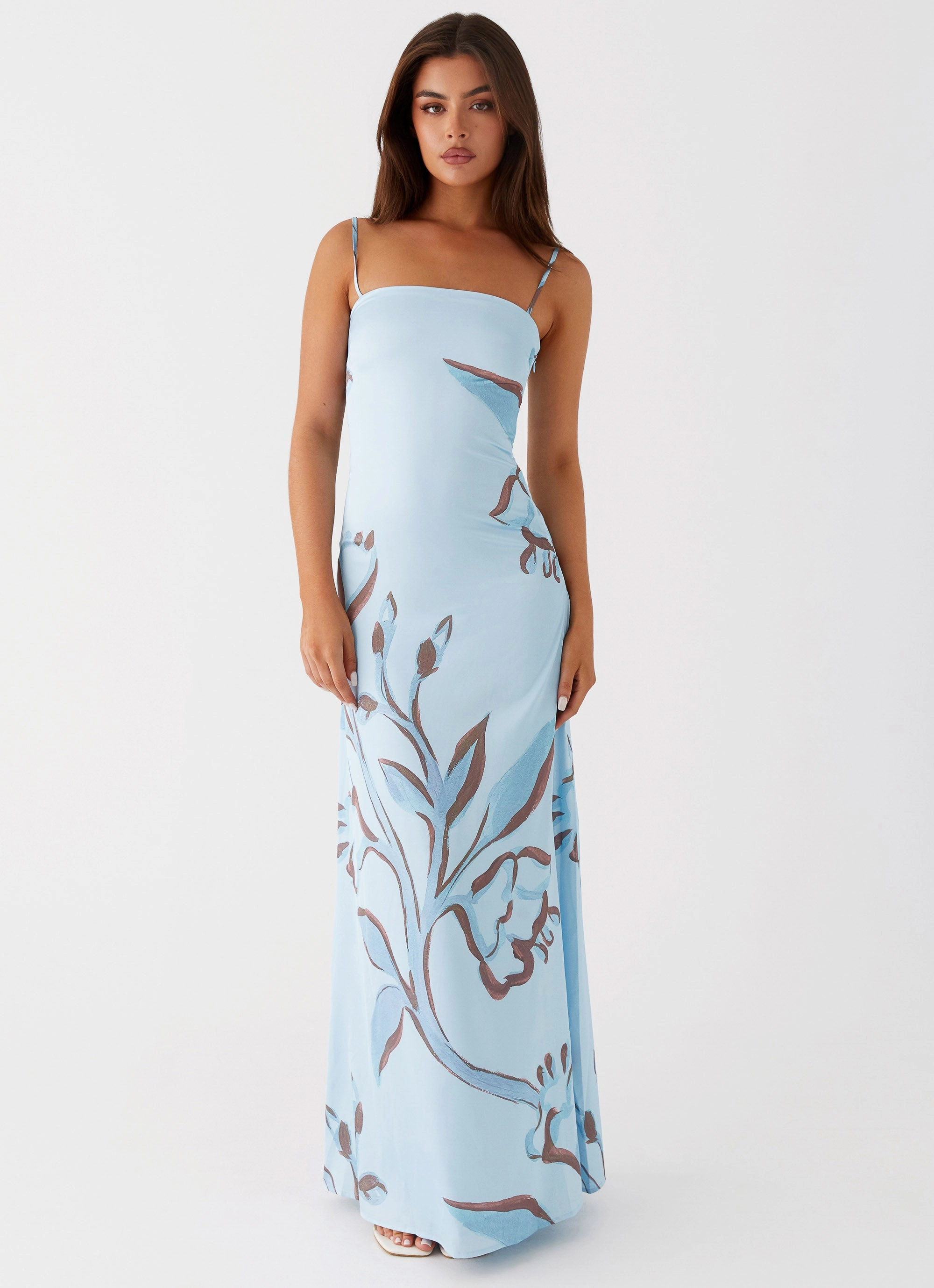 Professional Comfort Modern Appeal Aster Bloom Maxi Dress - Blue Floral