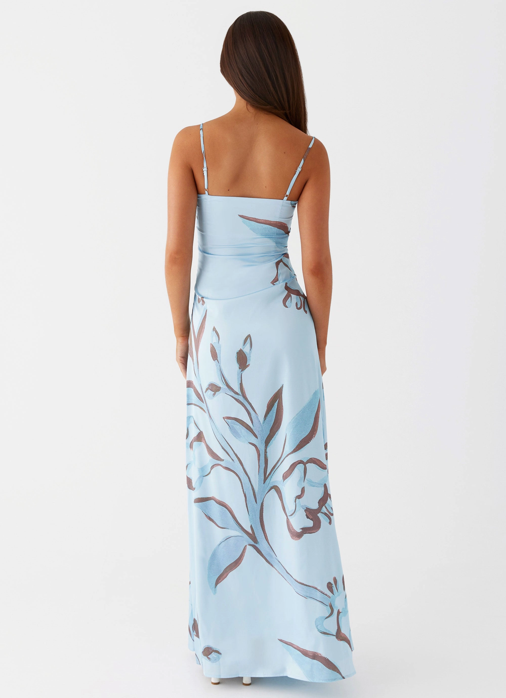 Aster Bloom Maxi Dress - Blue Floral Inner Glow