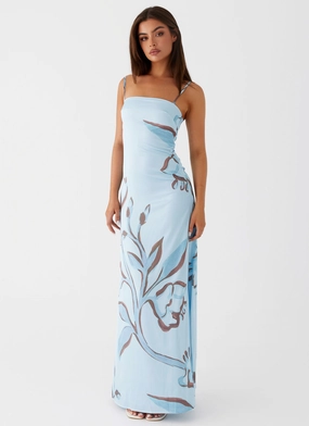 Subtle Comfort Aster Bloom Maxi Dress - Blue Floral