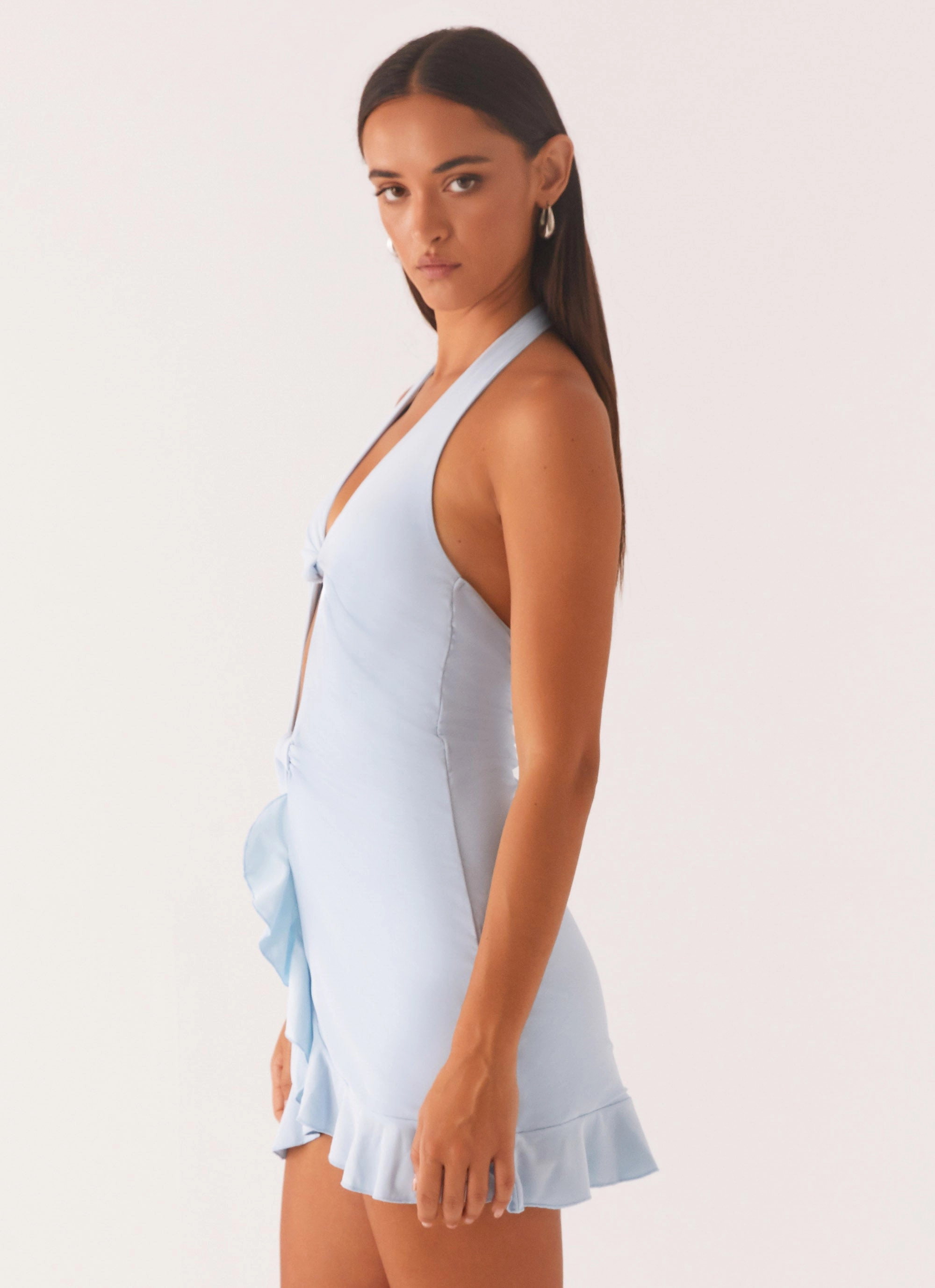Silky Movement Colette Mini Dress - Pastel Blue