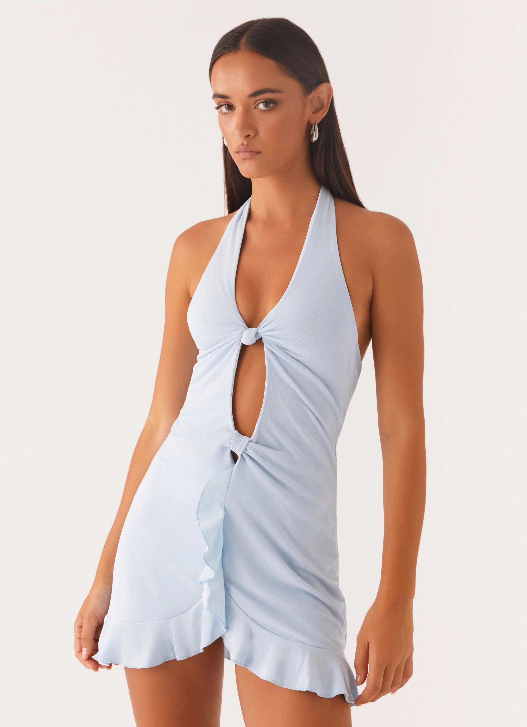 Colette Mini Dress - Pastel Blue Brunch Glow