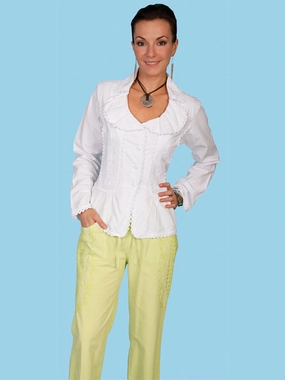 Scully Womens Lime 100% Cotton Drawstring Capri Pants Versatile Cut