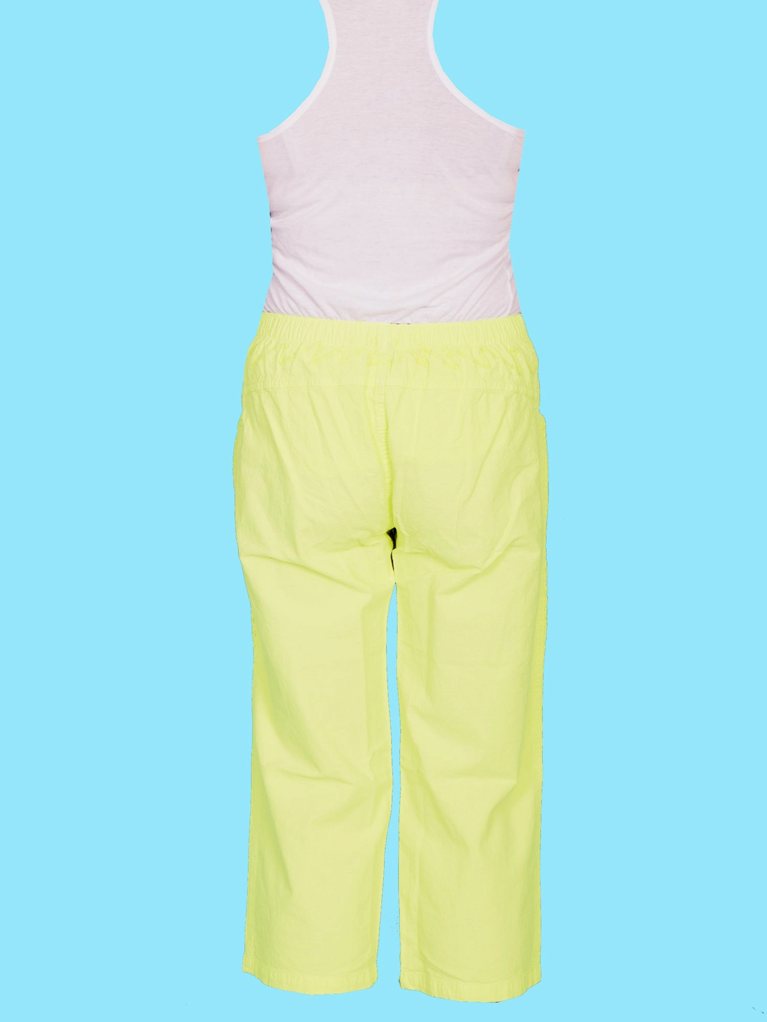 Scully Womens Lime 100% Cotton Drawstring Capri Pants Urban Casual Tear Resistant Denim