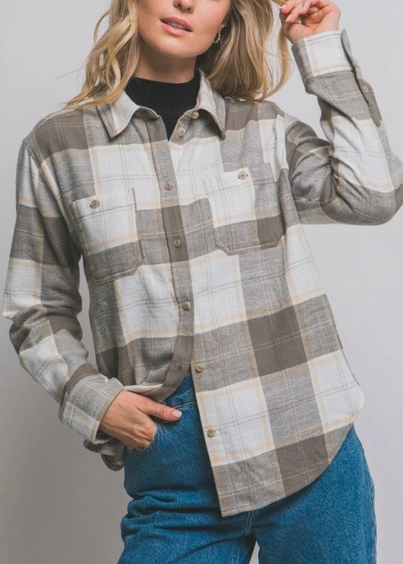 Sustainable Warren Plaid Flannel Button-down Shirt