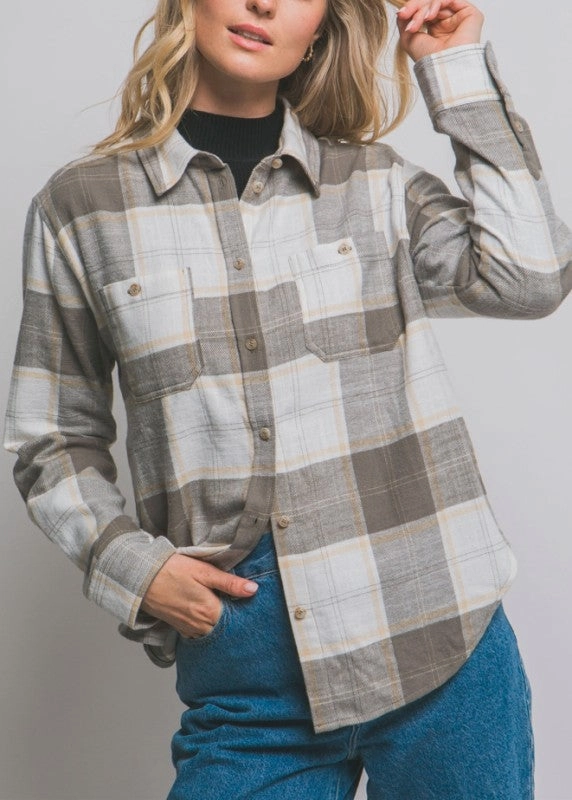 Cool Layering Warren Plaid Flannel Button-down Shirt