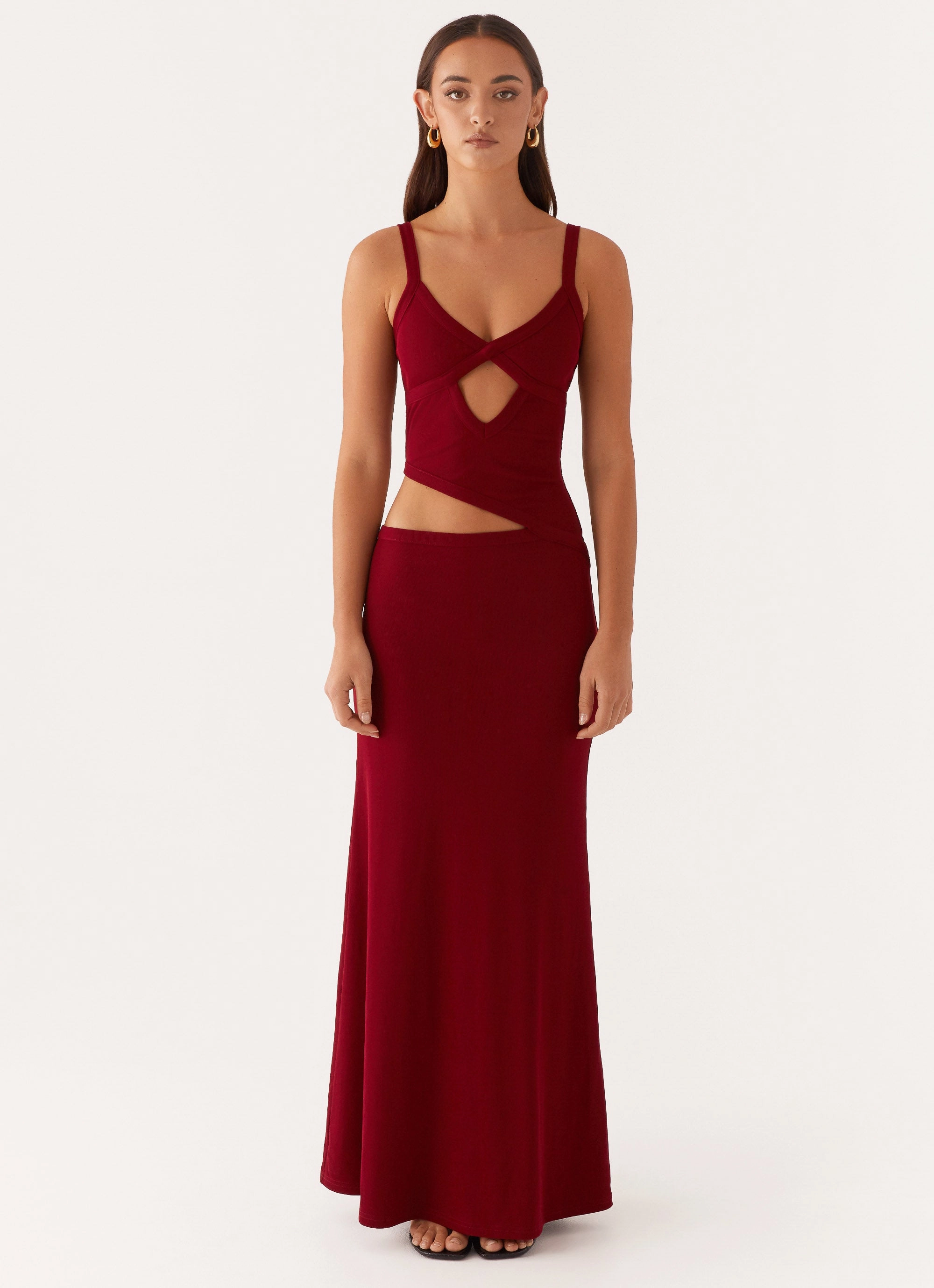 Jocelyn Maxi Dress - Maroon Cozy Flex