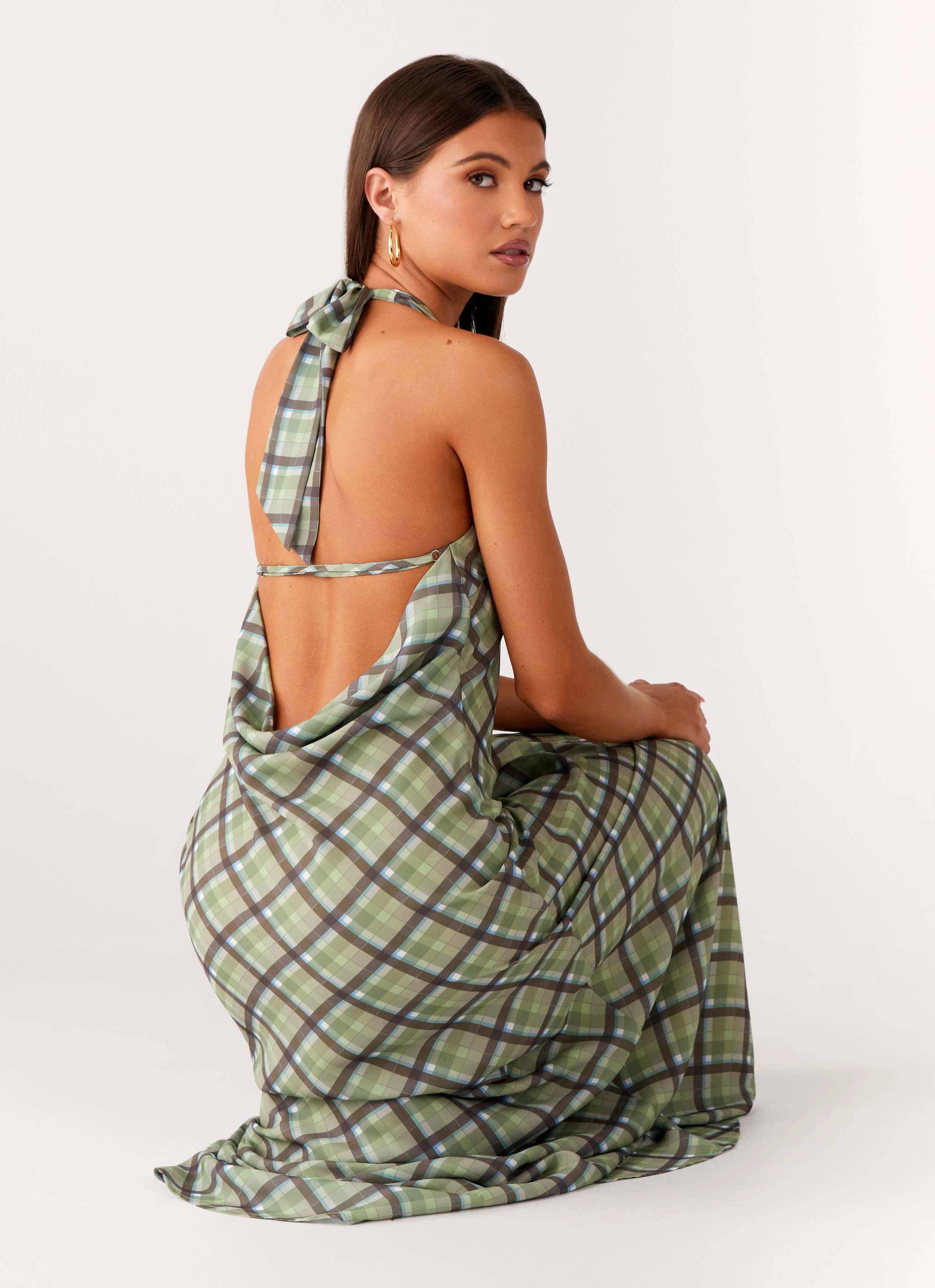 Coralie Maxi Dress - Cedar Check Neutral Tones Neutral palette