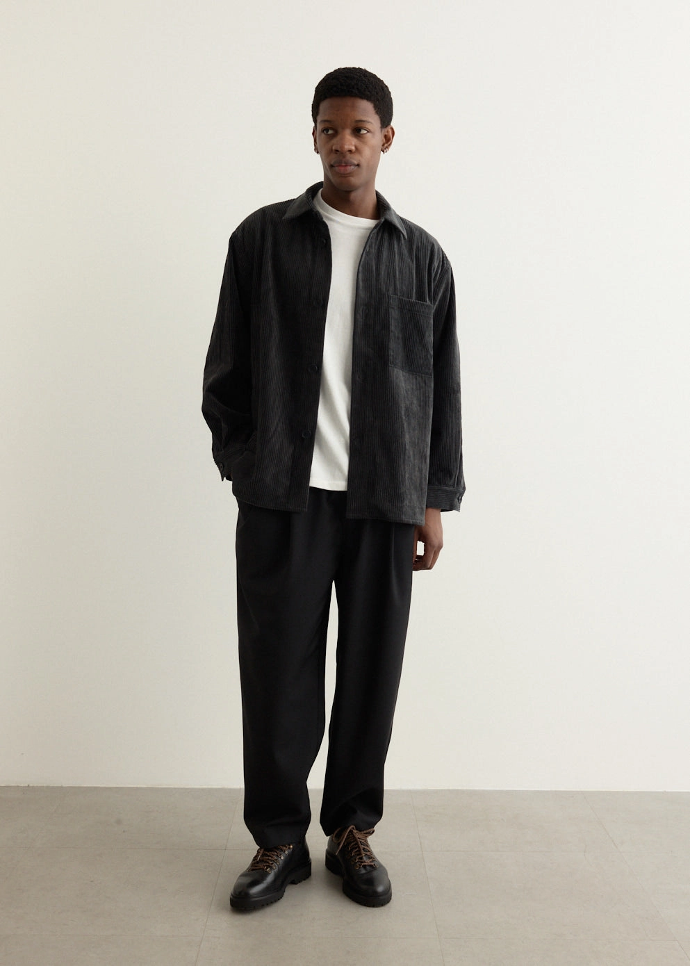 Corduroy Shirt Jacket Layered Wind Barrier