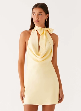 Cory Cowl Scarf Mini Dress - Sunny Yellow Quick Look Fashion Fit