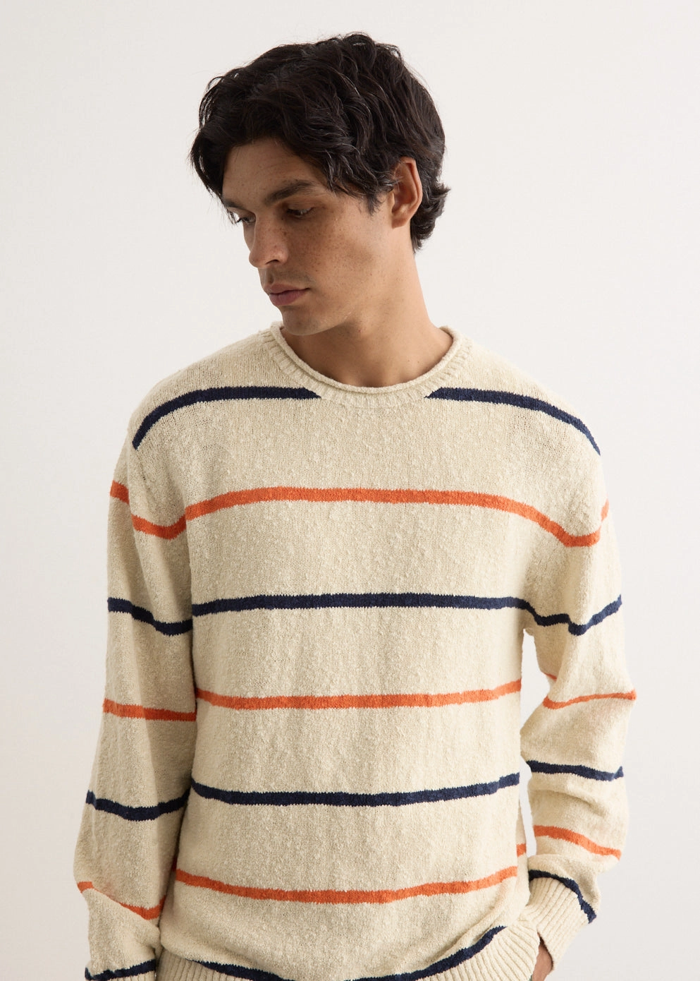 Circular Knit Sustainability Guide Cotton Linen Slab Stripe Crewneck