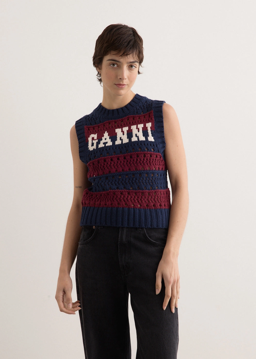 Cotton Mix Striped Vest Understated Charm