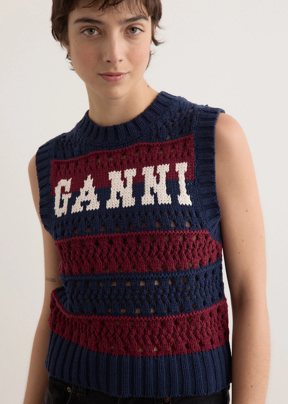 No-Fuss Look Simple Casual Style Cotton Mix Striped Vest