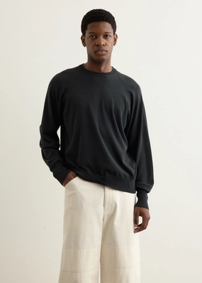 Day Layer Compact Knit Structure Cotton/Silk Pullover