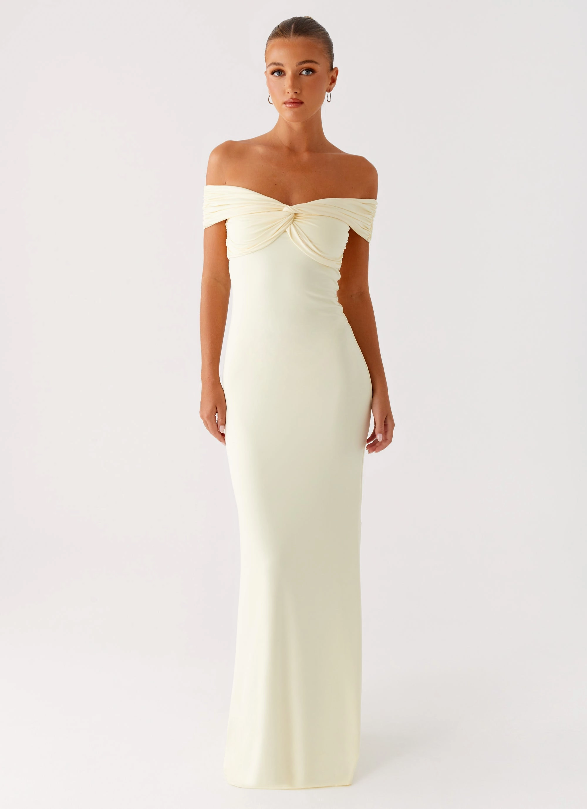 Countless Maxi Dress - Yellow Soft Detail Shine Finish