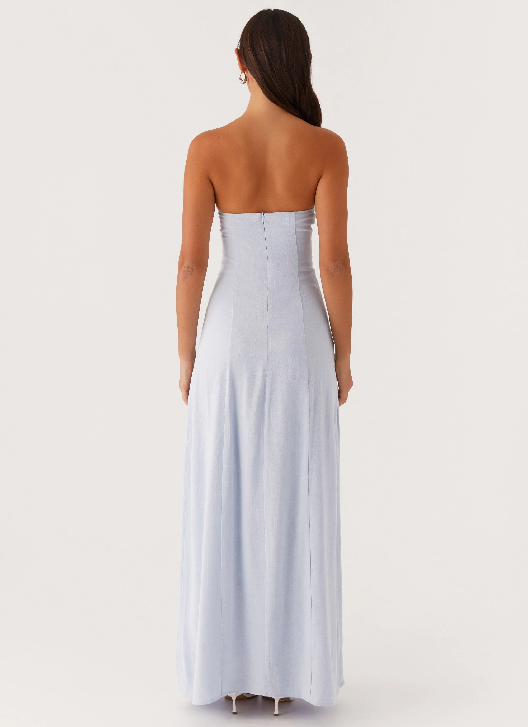 Tayla Linen Maxi Dress - Blue Flattering Design Comfortable texture
