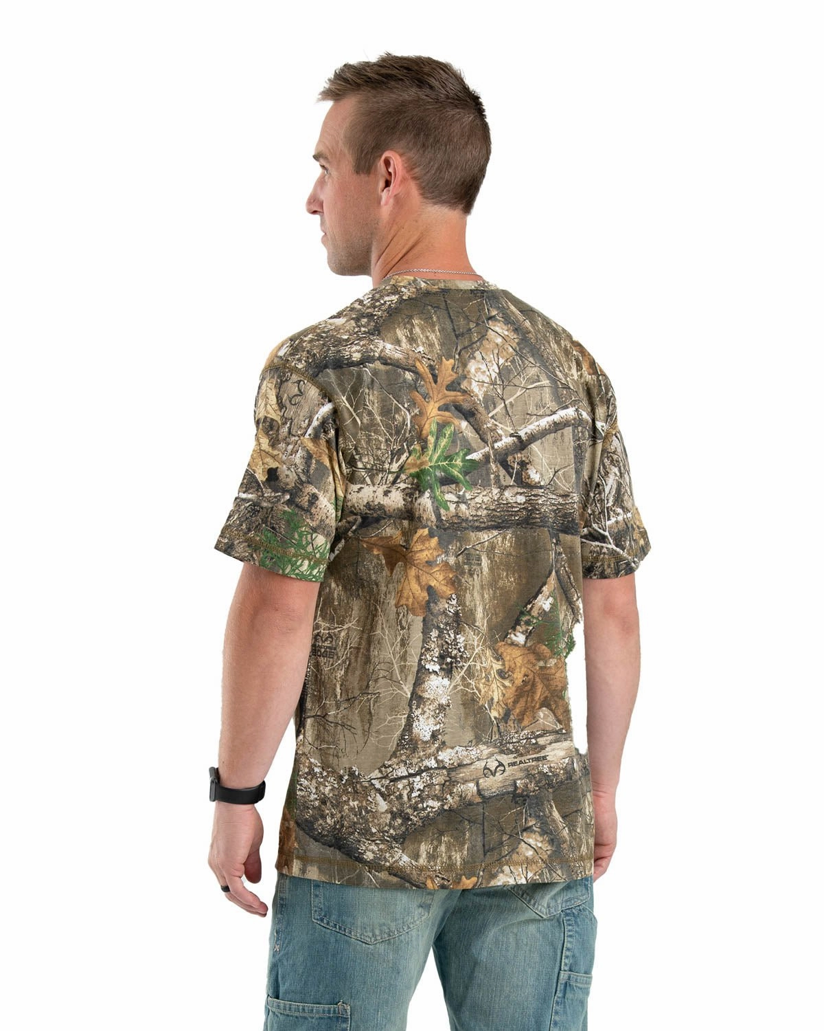 Mix-And-Match Berne Mens Realtree Edge Cotton Blend Lightweight Performance Tee S/S