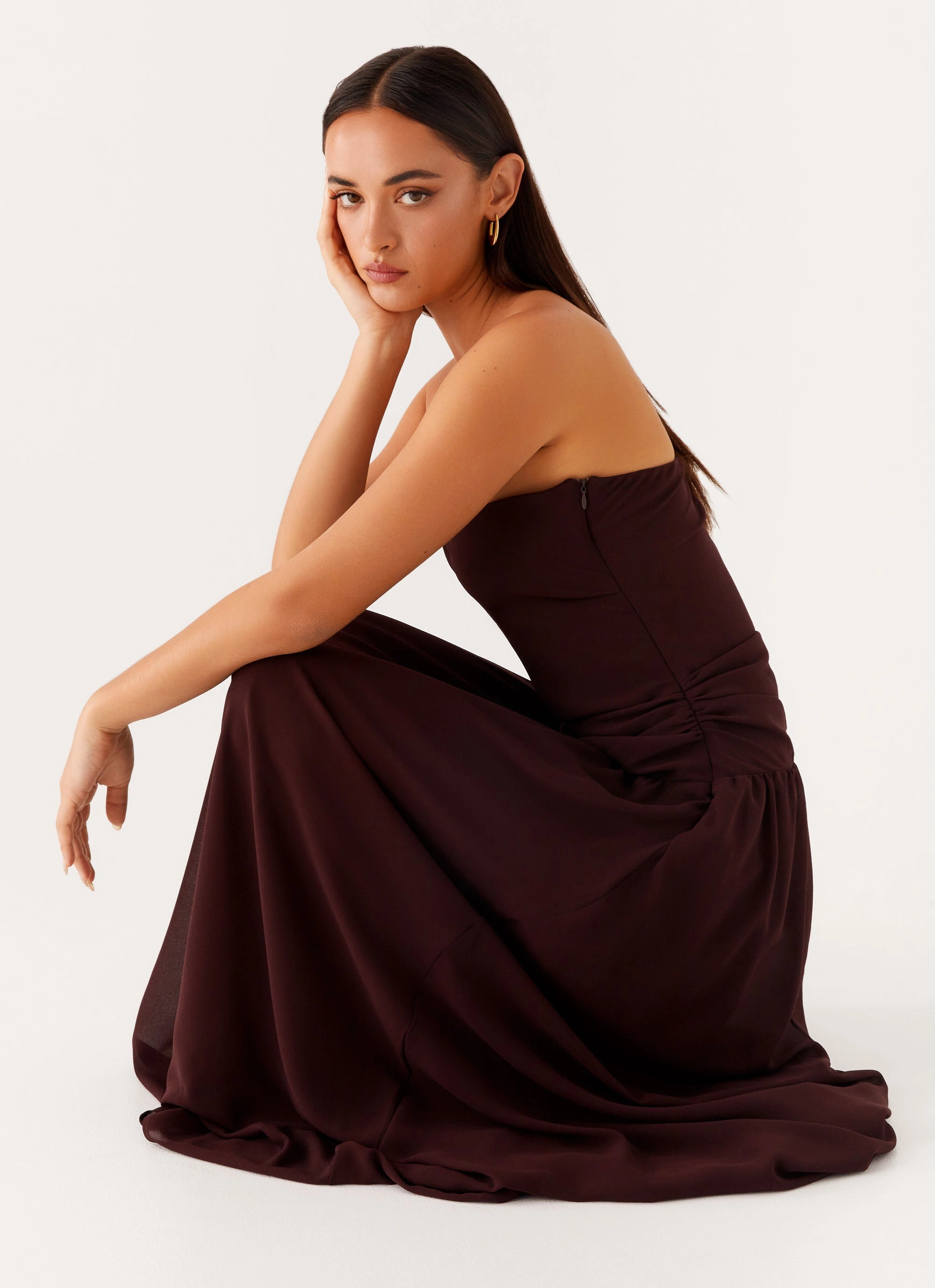 Covia Strapless Maxi Dress - Dark Chocolate Casual Chic Wear Sophisticated Wear