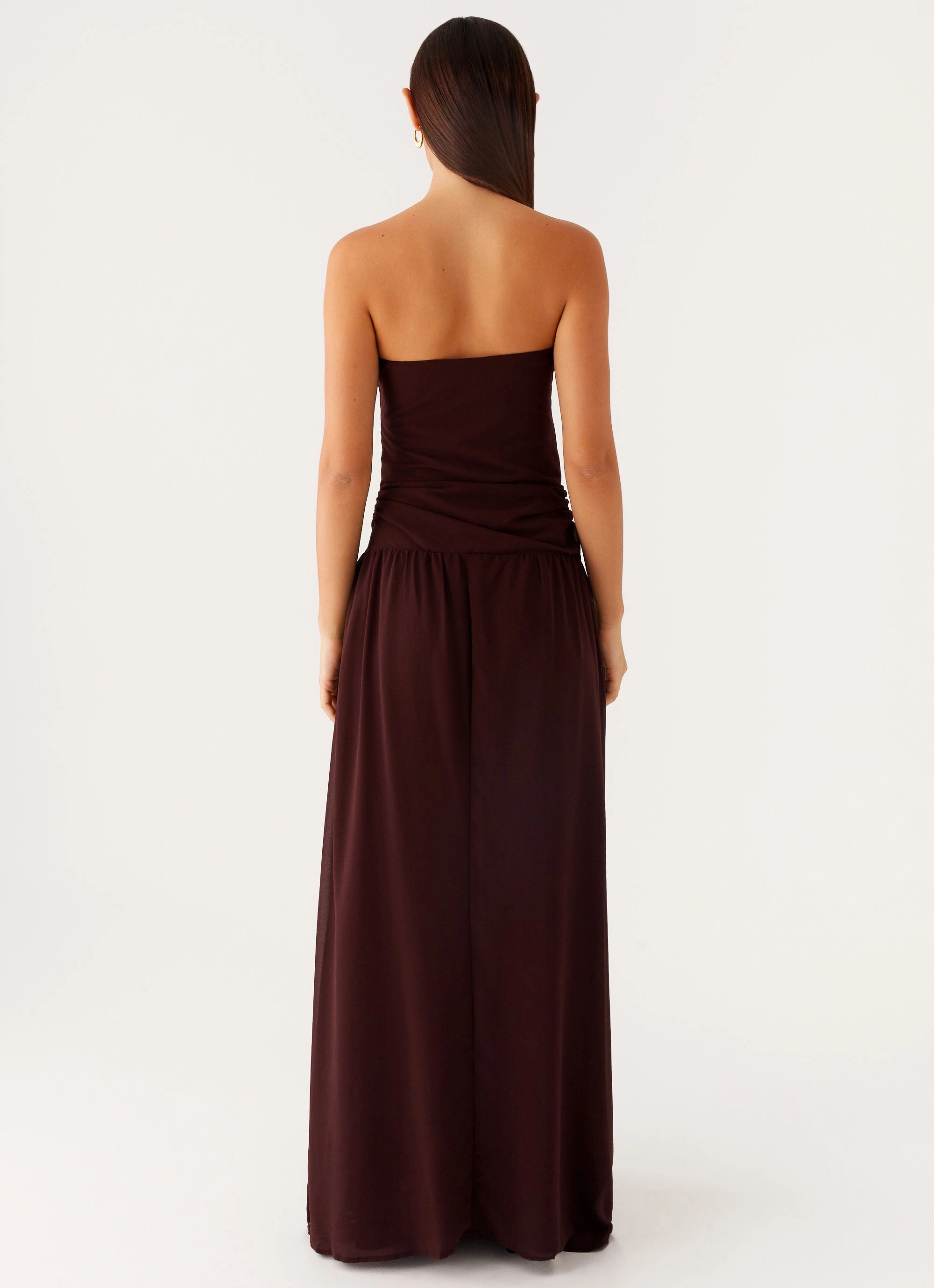 Cool Fabric Slimming Shape Covia Strapless Maxi Dress - Dark Chocolate