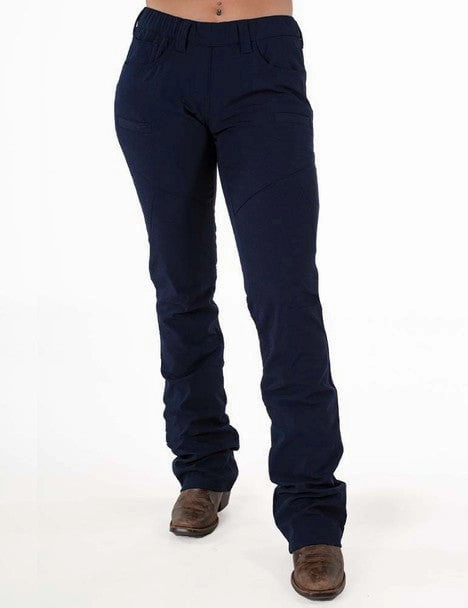 Cowgirl Tuff Mens Work Hard Play Hard Navy Nylon Trousers Classic Wear Street Fashion