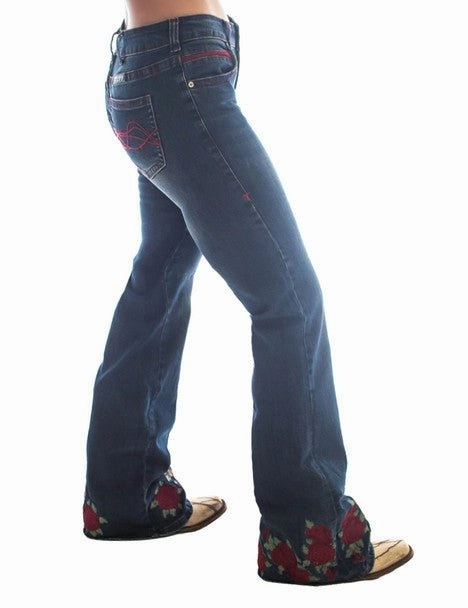 Lifestyle Outfit Cowgirl Tuff Womens Roses Are Red Medium Wash Cotton Blend Jeans