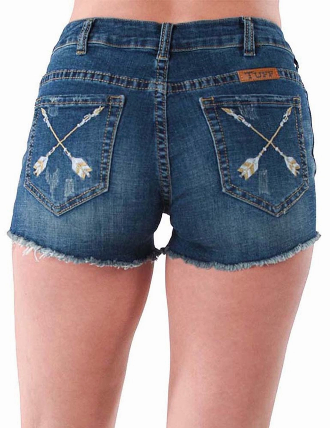 Move Free Weekend Style Cowgirl Tuff Womens Tuff Life Medium Wash Cotton Blend Casual Shorts