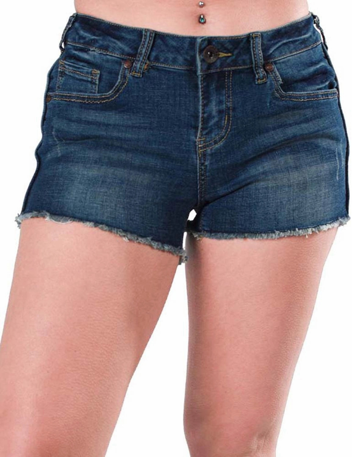 Cowgirl Tuff Womens Tuff Life Medium Wash Cotton Blend Casual Shorts media industry AbrasionResistant