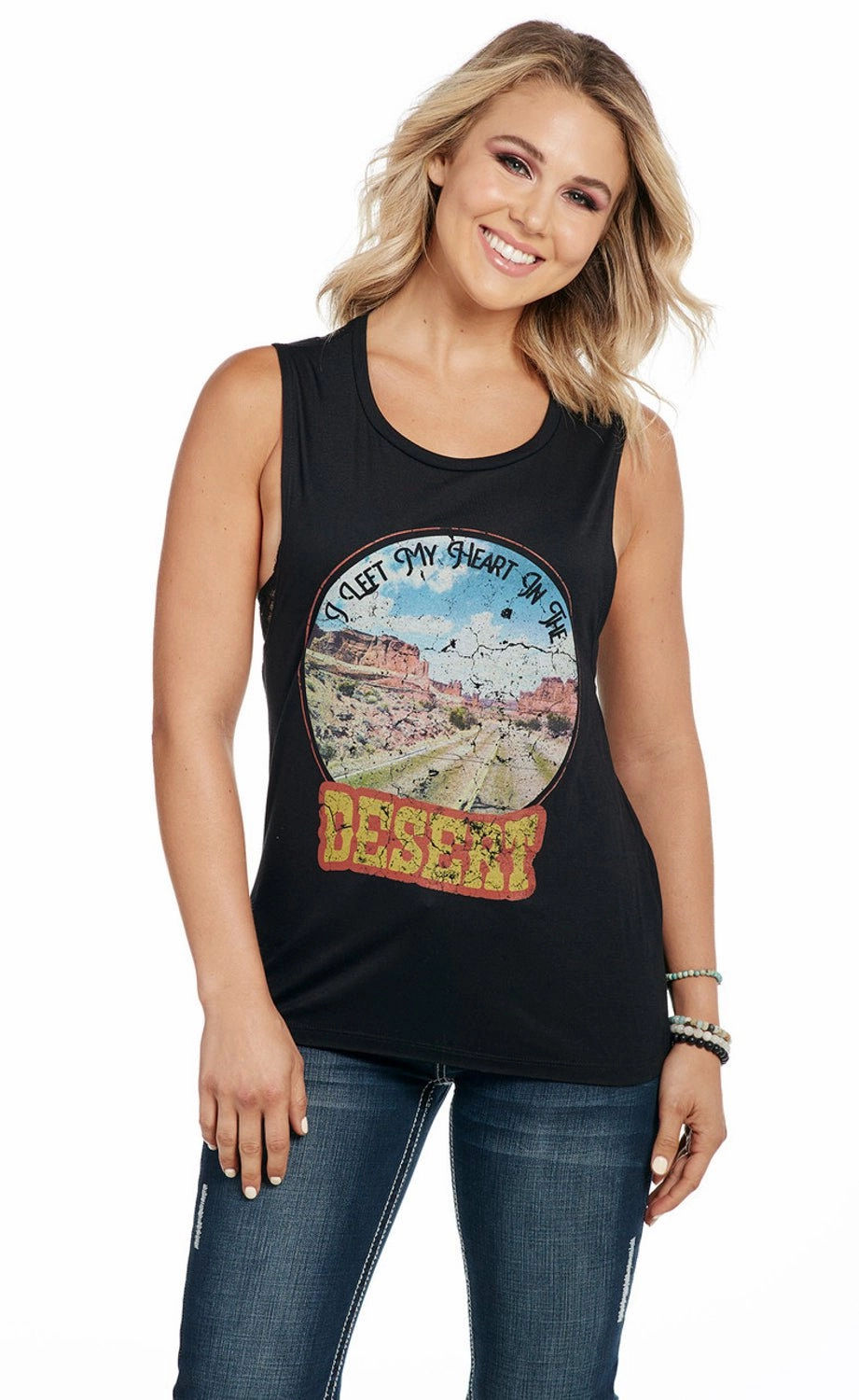 Soft Collar Design Snag Free Surface Cowgirl Up Womens Let My Heart Flowy Black Polyester S/L Tank Top