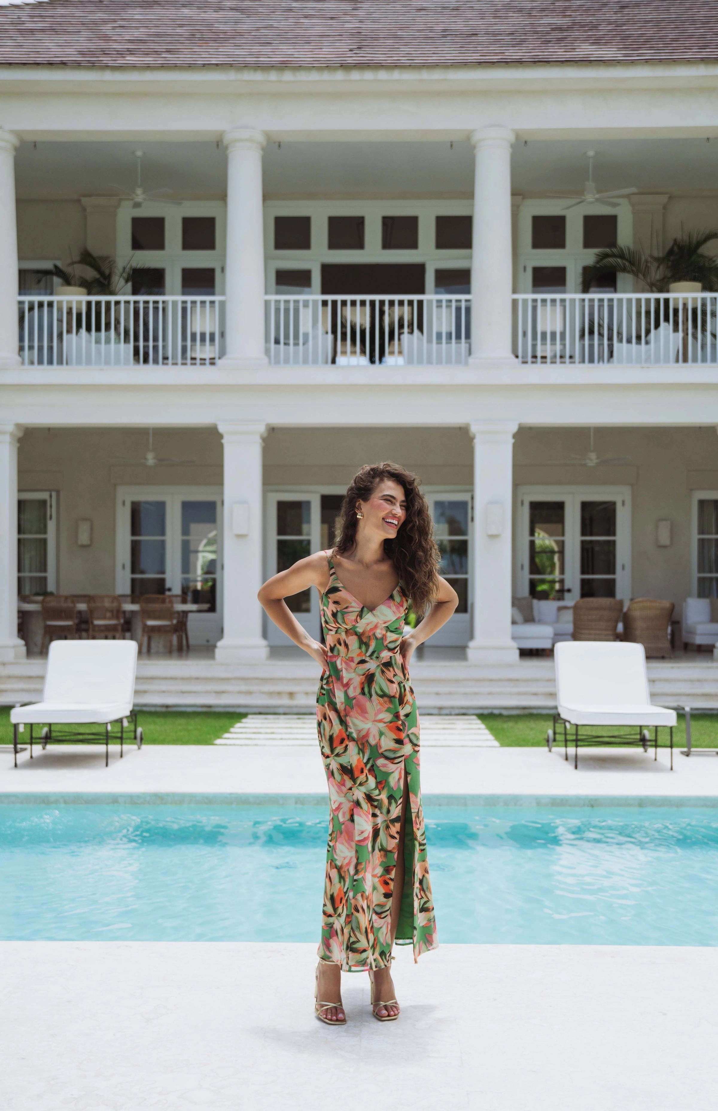 Timeless Shape Mikayla Dress in Sage Tropical Jungle