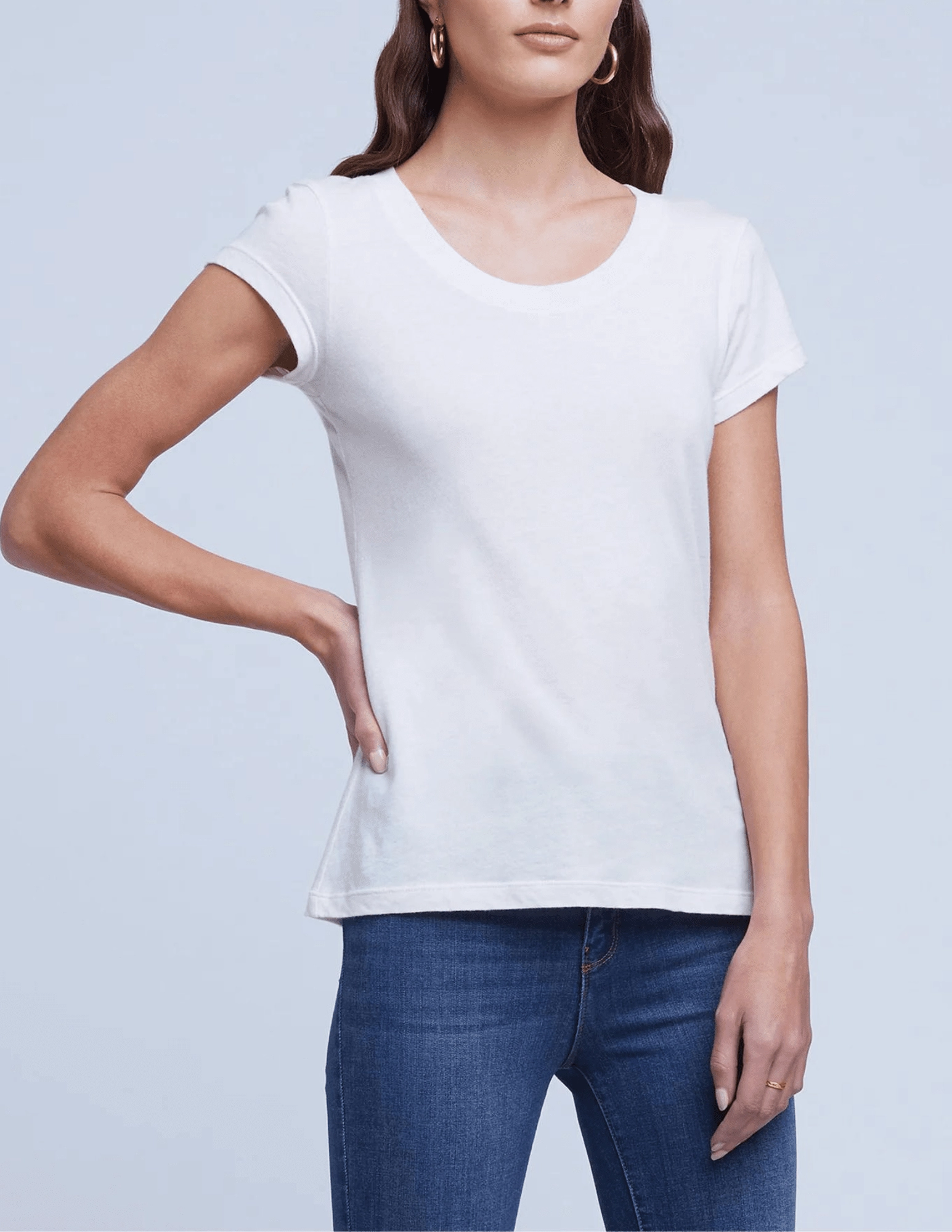 Cool Weather Wear Soft Layer L'Agence Cory Short Sleeve Tee