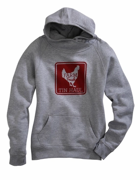 Comfortable Wear Essential Fashion Tin Haul Womens Grey Cotton Blend Farm Fresh Hoodie