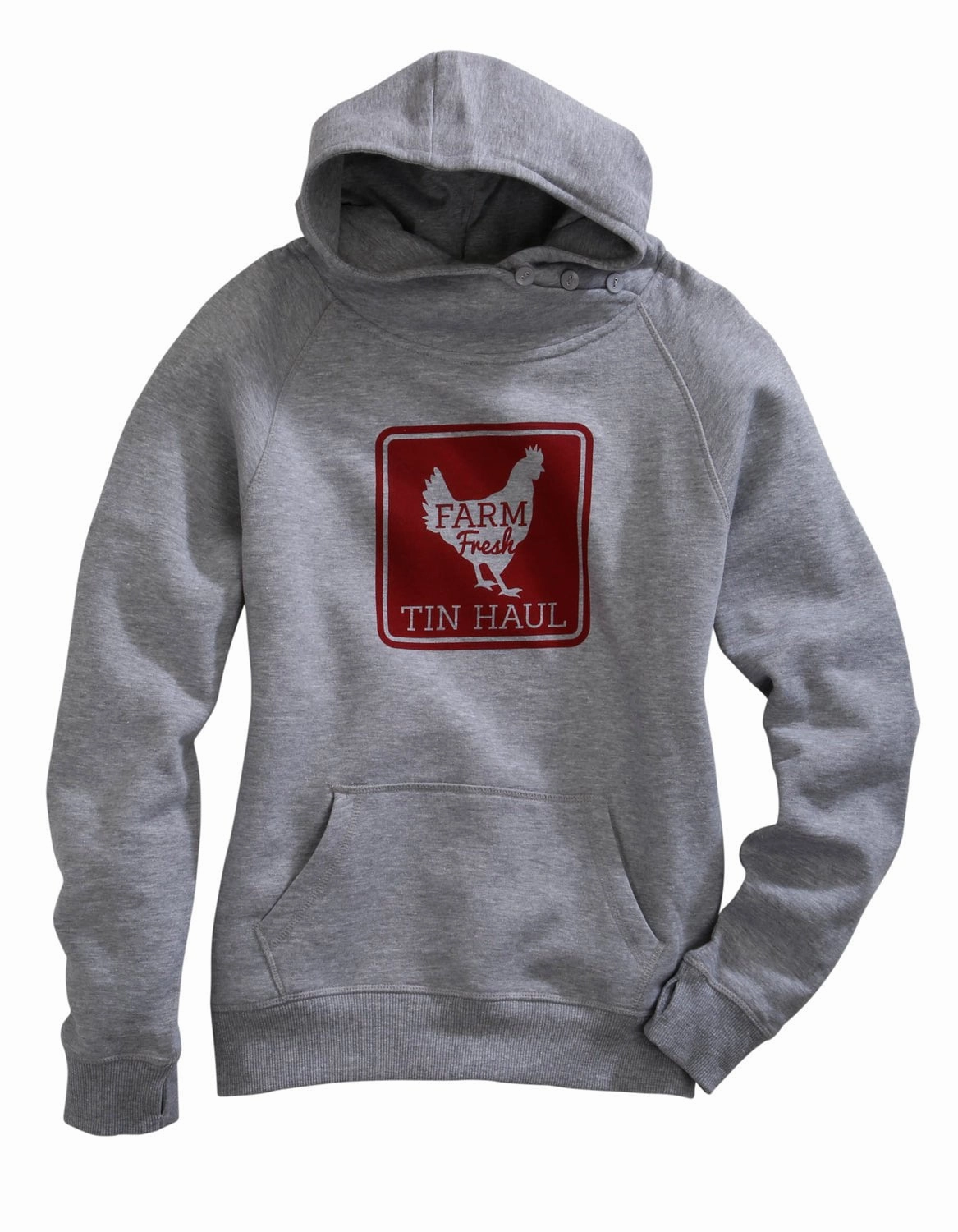 Comfortable Wear Essential Fashion Tin Haul Womens Grey Cotton Blend Farm Fresh Hoodie