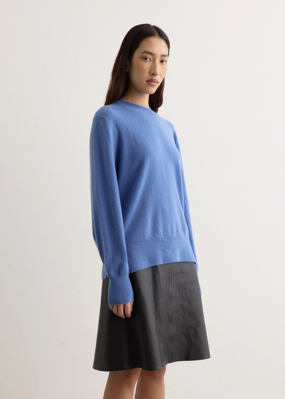 Flexible Edging Fast Drying Material Crew Neck Cashmere Knit