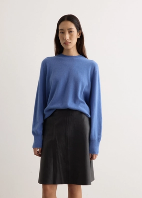 Functional Drape MachineWashable Structure Crew Neck Cashmere Knit