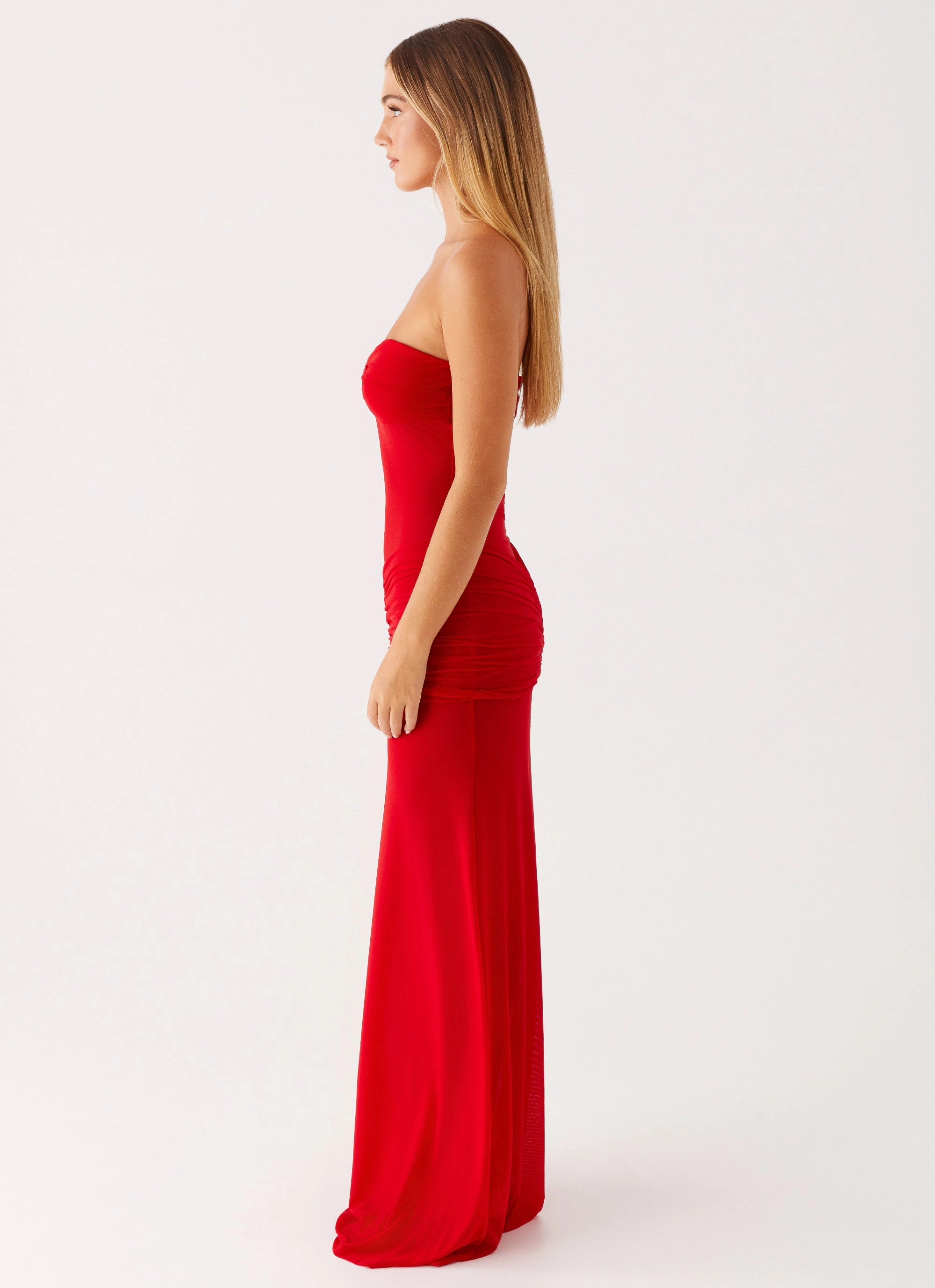 Stylish day dress Ottilie Mesh Maxi Dress - Red
