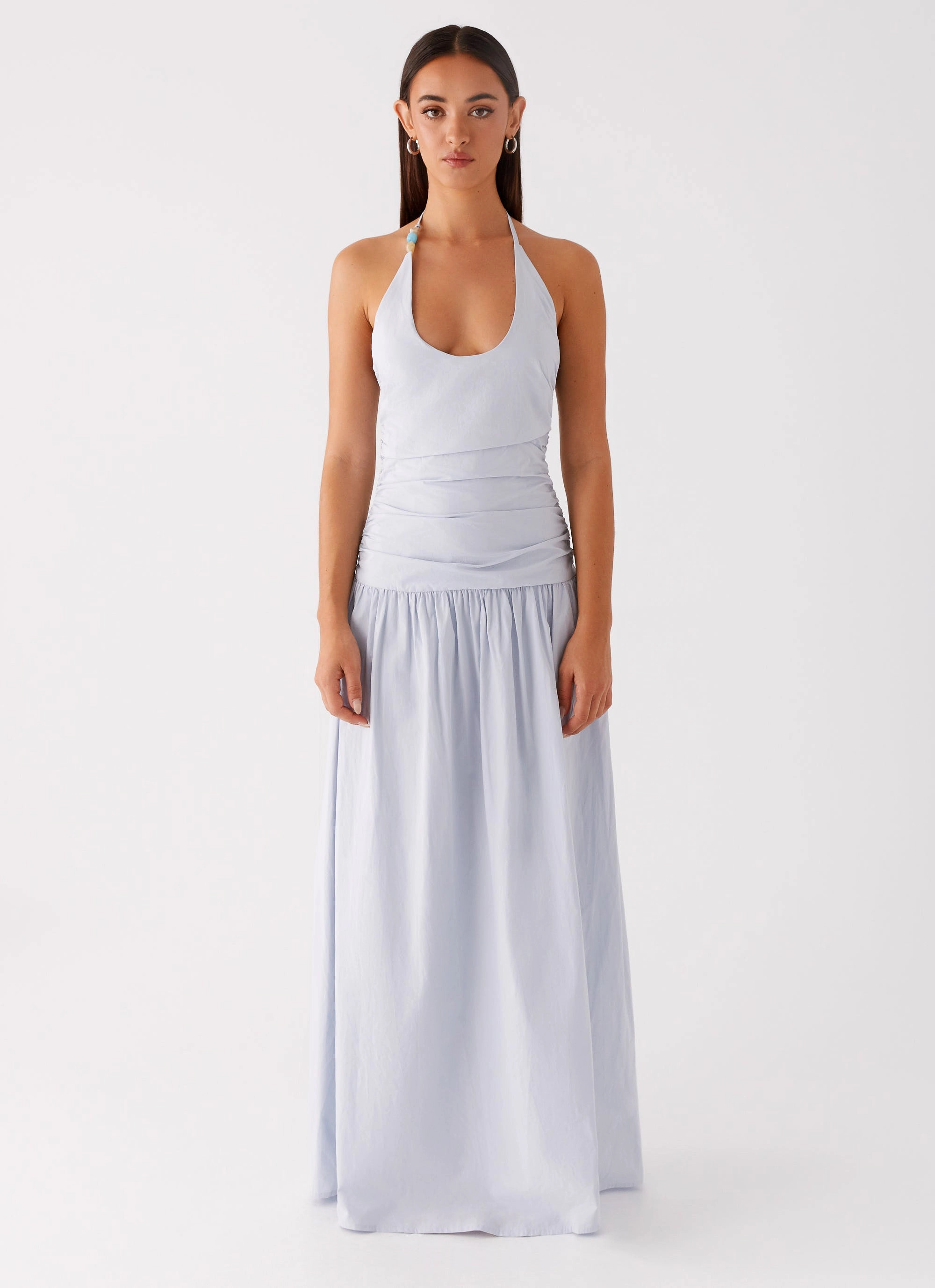 Cristina Halter Maxi Dress - Cornflower Blue Mom Chic
